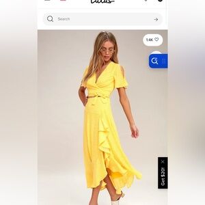 NWOT Lulus girl like you yellow polka dot two piece set SOLD OUT ONLINE